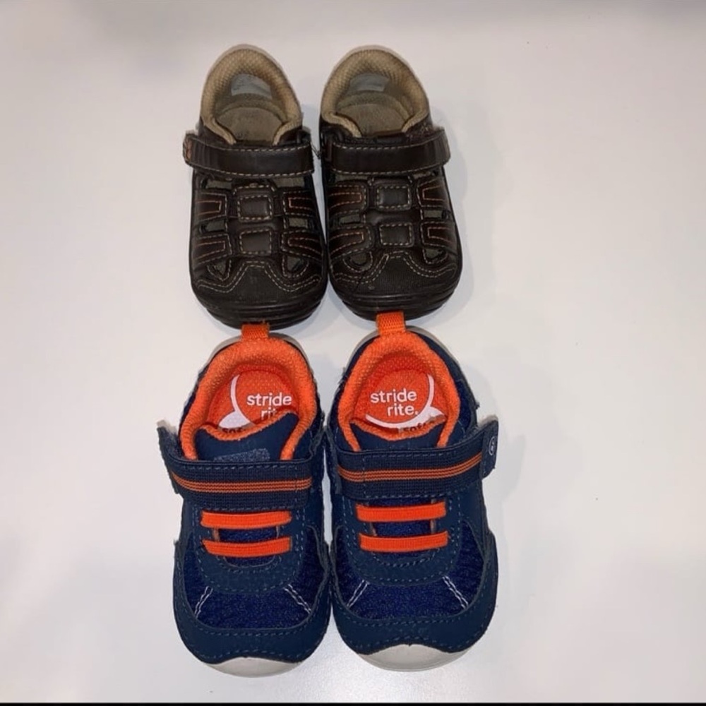 Stride Rite Infant Shoes - Navy and Dark Brown